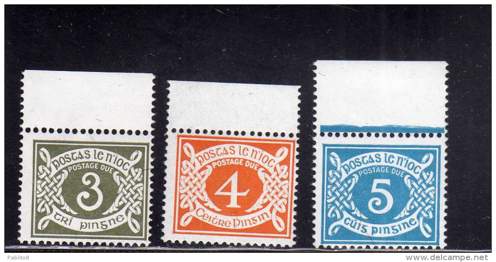 EIRE IRELAND IRLANDA 1978 POSTAGE DUE STAMPS TAXE SEGNATASSE UNWATERMARK SET SENZA FILIGRANA SERIE MNH - Portomarken