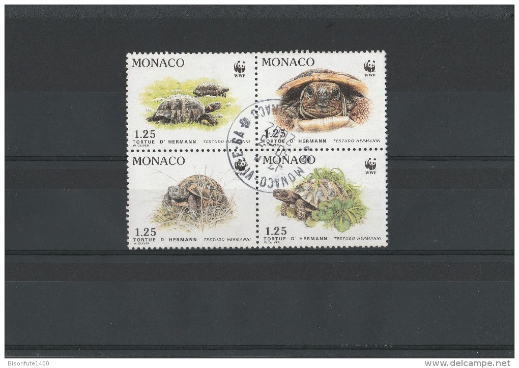 Monaco 1991 - Blocs De Quatre - "Protection De La Nature : La Tortue" Timbres Yvert & Tellier N° 1805 à 1808 - Usados