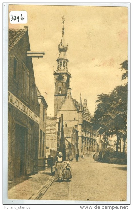 VEERE * ZEELAND * STADHUIS * ANSICHTKAART * CPA * GELOPEN IN 1917 Naar LEIDEN NVPH NR 51 (3396) - Veere