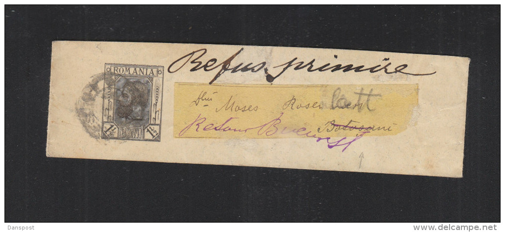 Romania Wrapper 1891 Refused - Briefe U. Dokumente