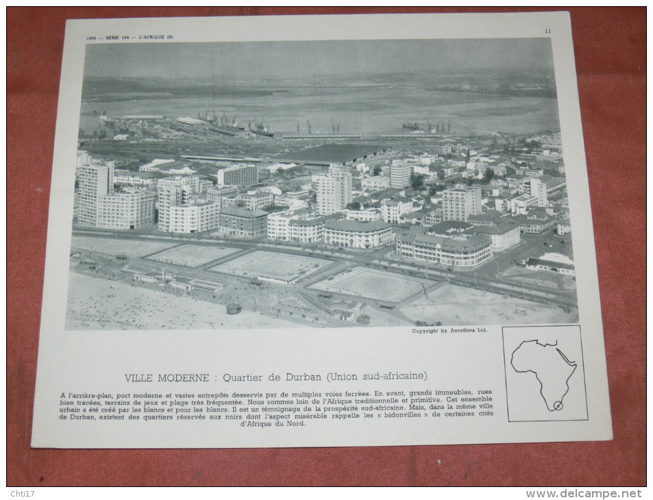 AFRIQUE DU SUD 1956  QUARTIER DE  DURBAN  LE PORT / LA GARE / PHOTO AFRIQUE / 19X20 CM / - Africa