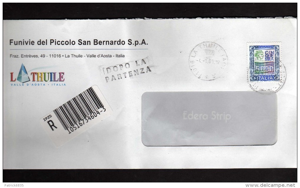 Italia-  St. Post. - 2001 - Raccomandata - . £ 5000  Isolato - Siracusana. E Cifra. - 2001-10: Storia Postale