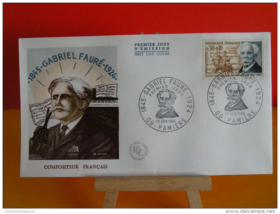 FDC- Gabrielle Fauré 1845-1924, Compositeur Français - 09 Pamiers - 25.6.1966 - 1er Jour, Cote 2,50 € - 1960-1969