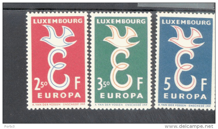 CEPT Taube über &euro; Luxembourg 590 - 592 ** Postfrisch - 1958