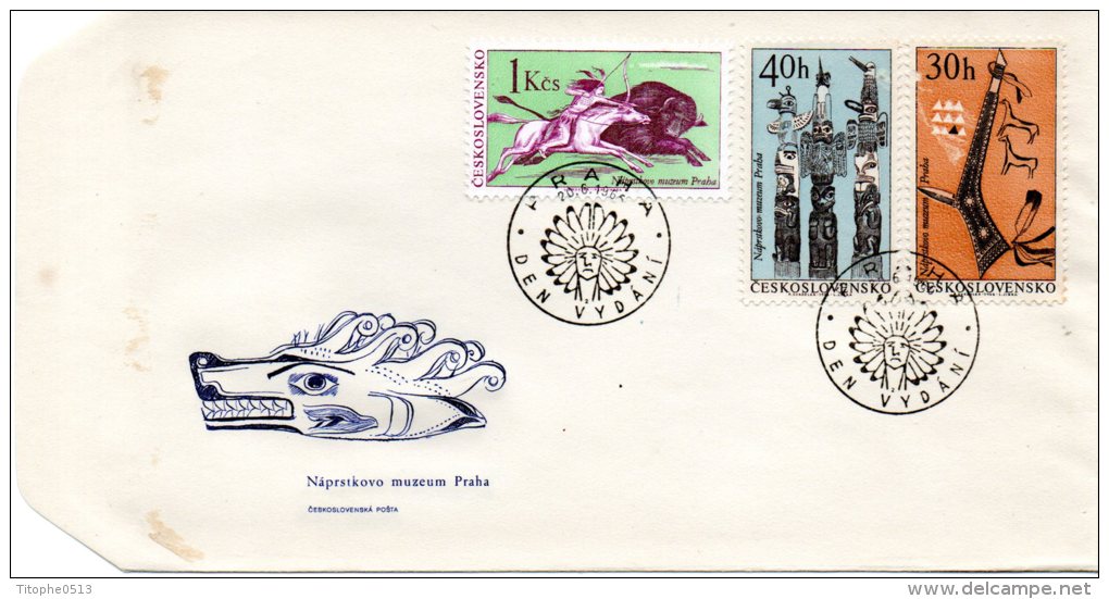 TCHECOSLOVAQUIE. N°1493-4 & 1496 De 1966 Sur Enveloppe 1er Jour. Indiens/Chasse à L'arc. - American Indians