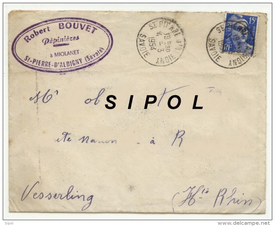 Eneloppe  Et Papier à Lettre Au Cachet De Robert Bouvet  Pépinières Miolanet ST Pierre D Albigny Savoie - Material Und Zubehör