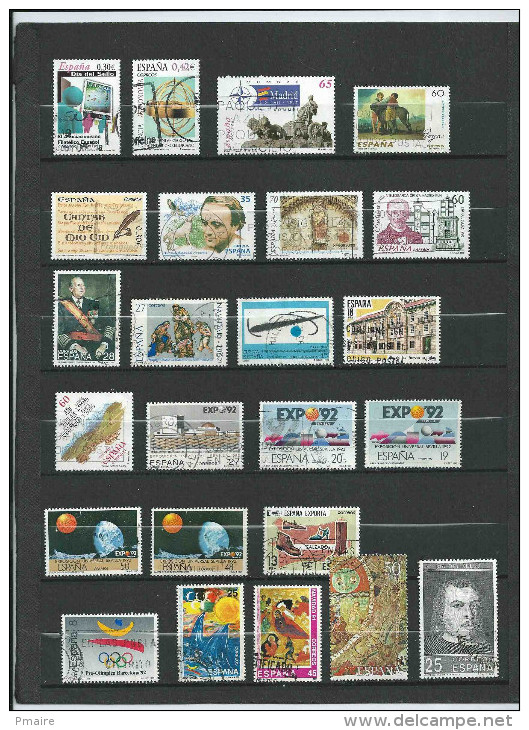 Lotpm 63 - Un Page D´ Album De Timbres D´ Espagne - Collections