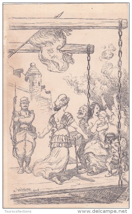 CPI Guerre 1914 - 1918 De Willette Illustration La République Protégeant Le Peuple En Danger - Militaire - Wilette