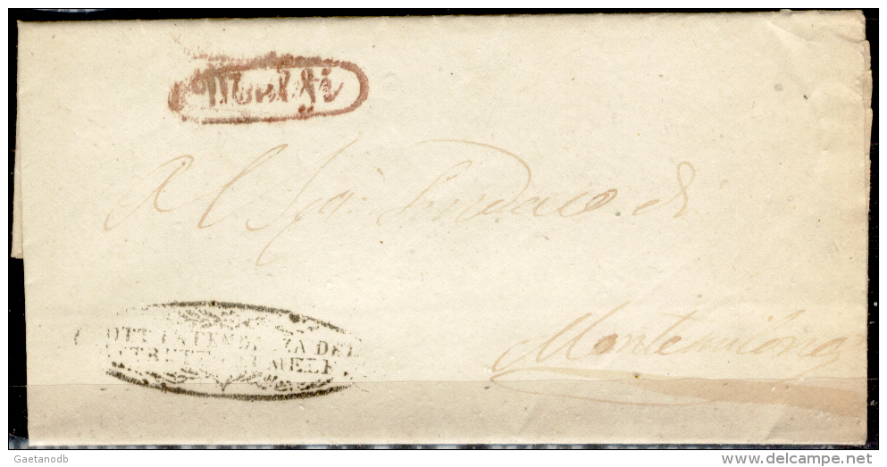 Melfi-00442 - Piego Del 15 Luglio 1858 (con Testo) - Raro Documento Per Il Colore Del Bollo - - 1. ...-1850 Prefilatelia