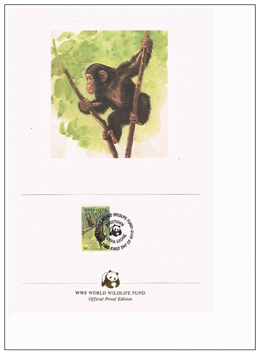 C1015 WWF APEN MONKEYS SINGES AFFE CHIMPANSEE SHIMPANSE SIERRA LEONE 1983 PROOF EDITIONS - Autres & Non Classés