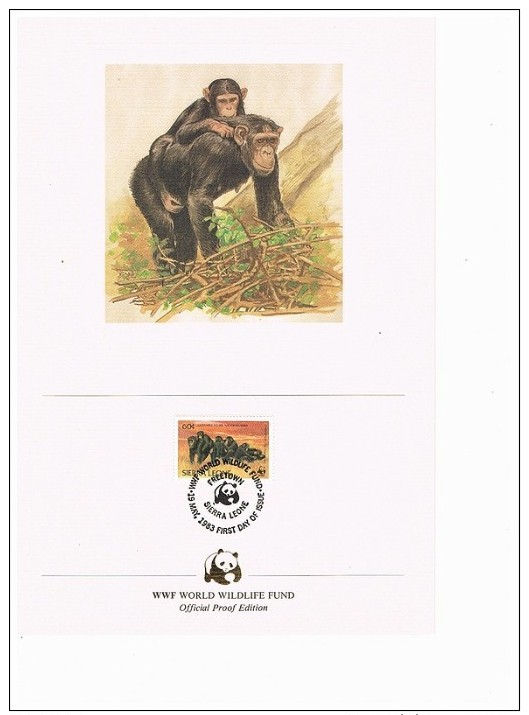 C1015 WWF APEN MONKEYS SINGES AFFE CHIMPANSEE SHIMPANSE SIERRA LEONE 1983 PROOF EDITIONS - Autres & Non Classés