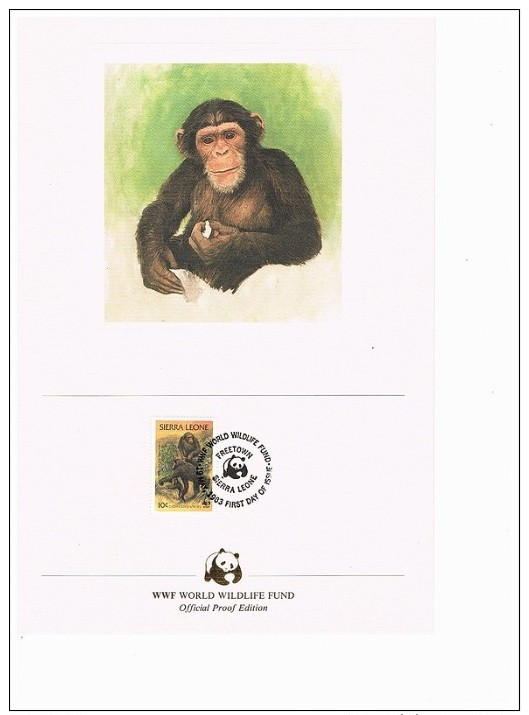 C1015 WWF APEN MONKEYS SINGES AFFE CHIMPANSEE SHIMPANSE SIERRA LEONE 1983 PROOF EDITIONS - Autres & Non Classés