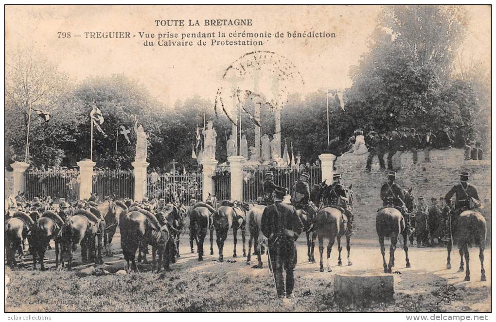 Tréguier    22      Bénédiction Du Calvaire De Protestation  (décollée Mais Bon état) - Tréguier