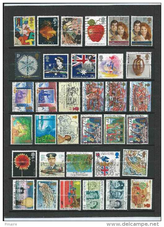 Lotpm 65 - Un Page D´ Album De Timbres Obliteres Grand Format De GB - Collections