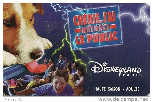 PASS-DISNEYLANDPARIS -1999-CHERIE J AI RETRECI LE PUBLIC-ADULTE-V°VIOLET FONCE- SPEOS-99/06/HOA-TBE- - Disney-Pässe