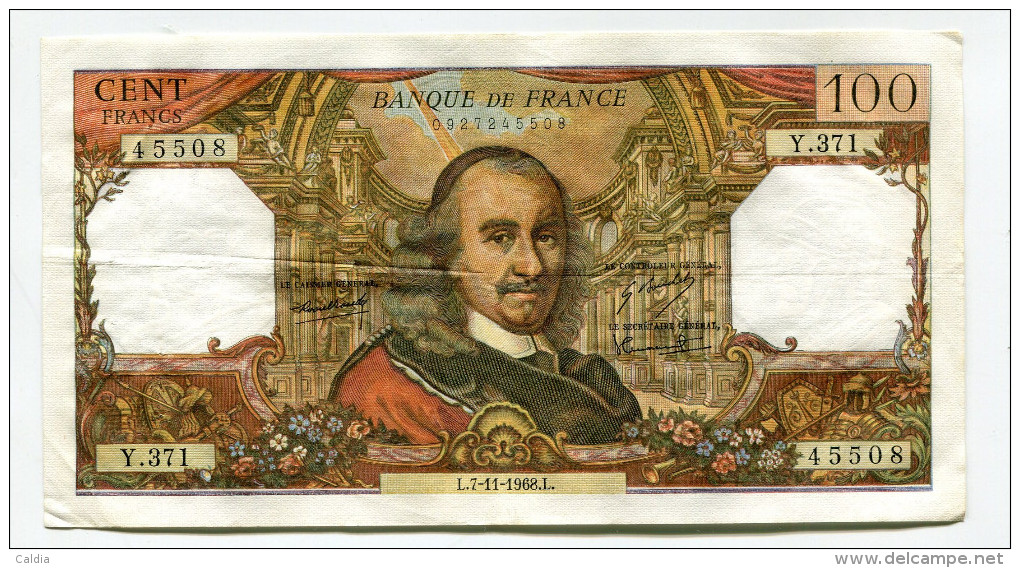 P France 100 Francs "" CORNEILLE "" 7 - 11 - 1968 # 2 - 100 F 1964-1979 ''Corneille''