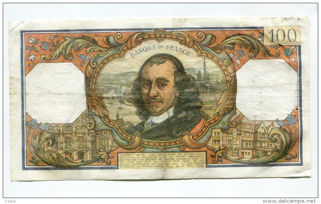 P France 100 Francs "" CORNEILLE "" 2 - 4 - 1970 - 100 F 1964-1979 ''Corneille''