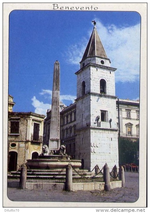 Benevento - Campanile E Fontana Con Obeliso - Formato Grande Non Viaggiata - Benevento