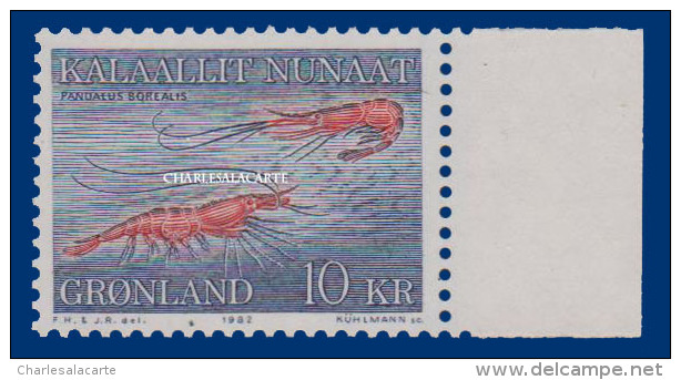 GREENLAND 1982 SHRIMPS  10 KR.  U.M. N.S.C. FACIT 133 - Ungebraucht