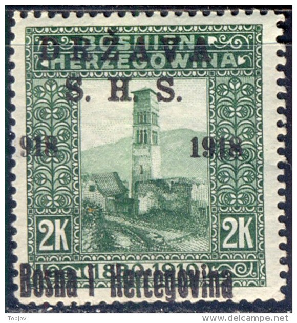 YUGOSLAVIA - JUGOSLAVIA - SHS BOSNIA & H. - ERROR  Ovpt. " 918 " - BIHAC - *MLH - 1918 - Neufs