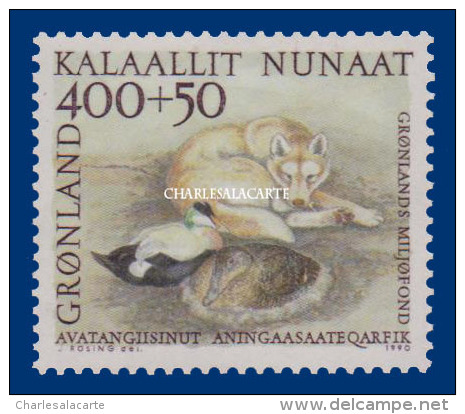 GREENLAND 1990 ENVIRONMENT DOG PROTECTING DUCKS   U.M. N.S.C. FACIT 208 - Neufs