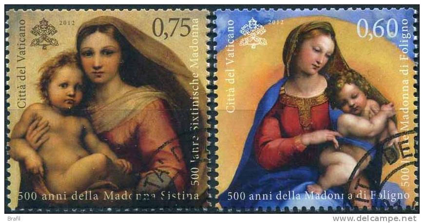 2012 Vaticano, Madonna Sistina E Madonna Di Foligno, Serie Completa Usata - Gebruikt