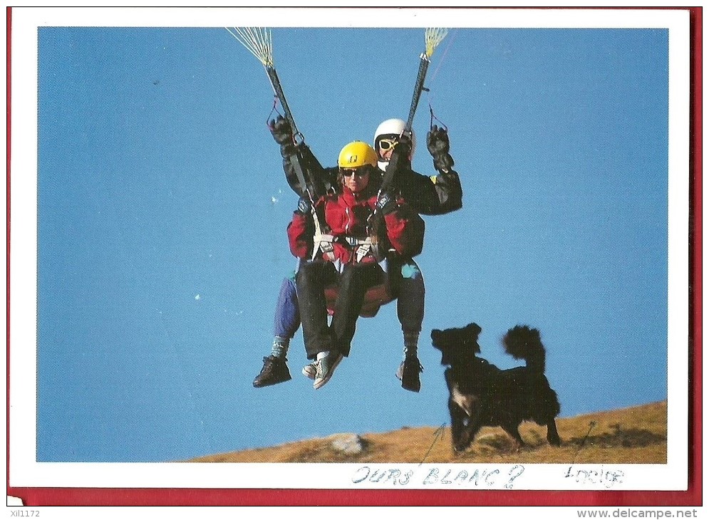 DDS-40 Giugs Cun Il Vent  Pass Dil Lucmagn, Foto Franco Tomaschett Surrein. Stempel Disentis - Münster 1997 Parapente - Disentis/Mustér