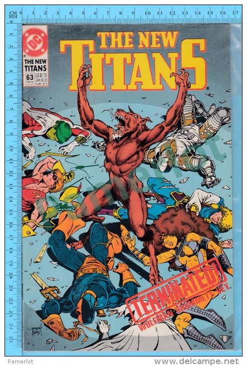 DC The New Titans US Comics. BD  ( 1991 # 63 "Terminated Wolfman Grummett Vey"  ) - DC