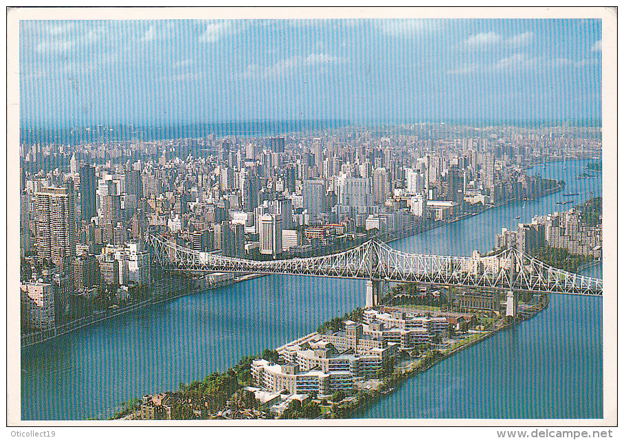 690 NEW YORK CITY ,QUEENSBORO BRIDGE AND ROOSEVELT ISLAND, POST CARD USED,AMERICA - Long Island