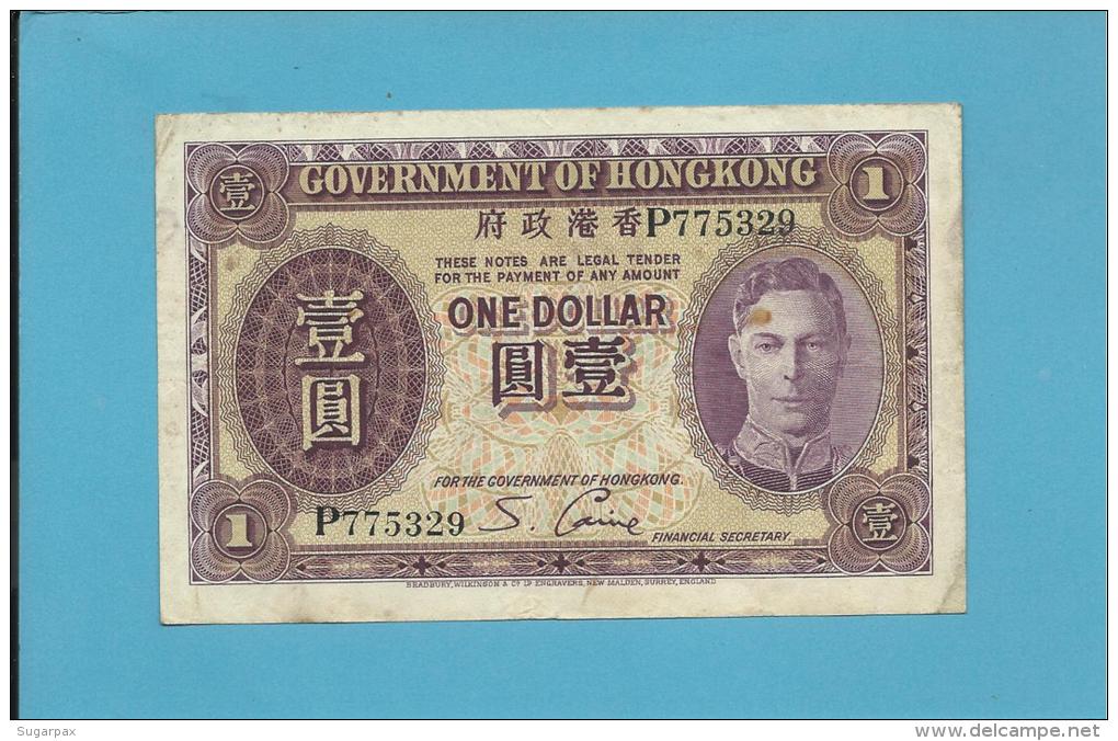 HONG KONG - 1 DOLLAR - ND ( 1936 ) - P 312 - KING GEORGE VI - 2 Scans - Hong Kong