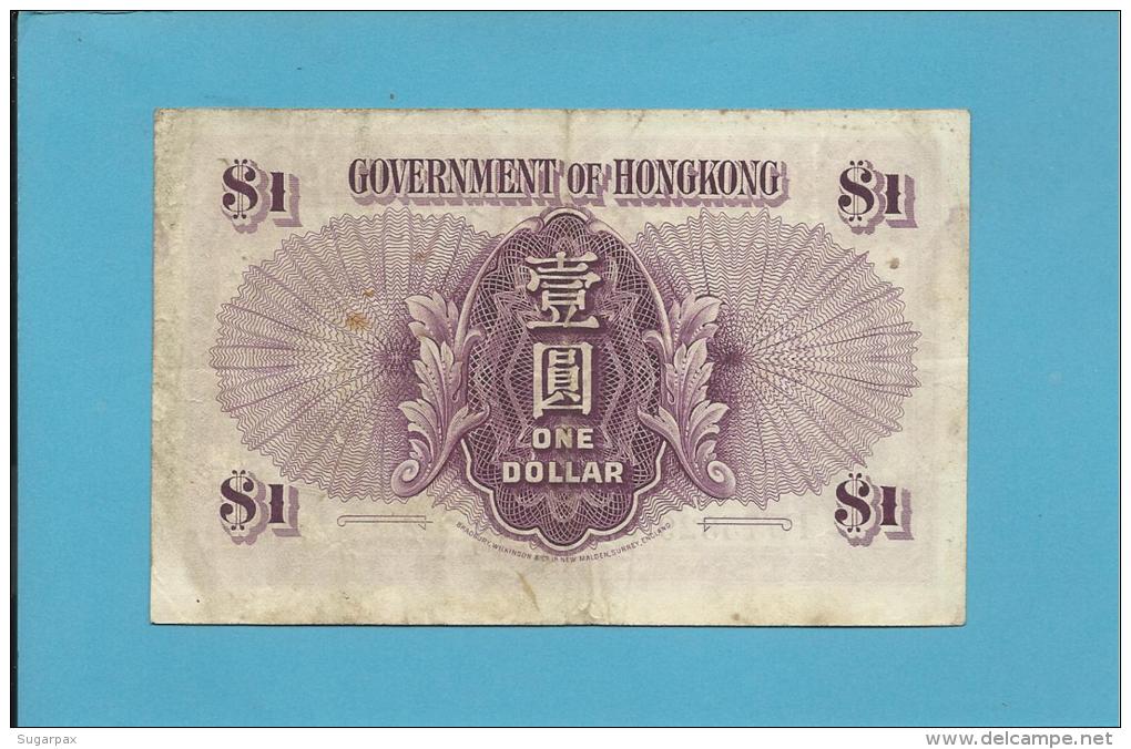 HONG KONG - 1 DOLLAR - ND ( 1936 ) - P 312 - KING GEORGE VI - 2 Scans - Hongkong