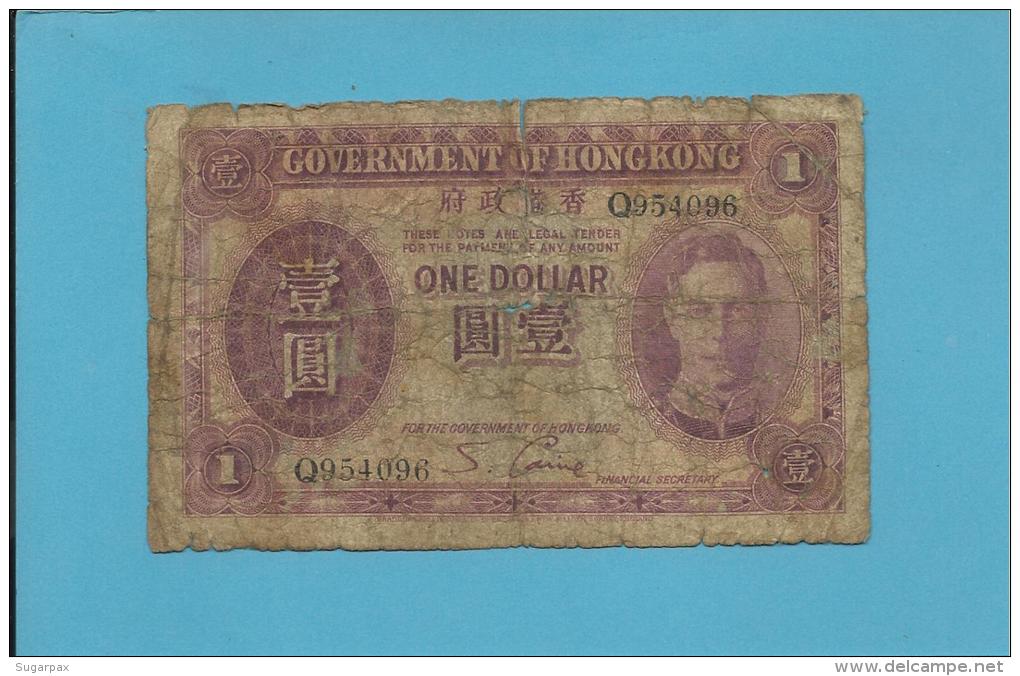 HONG KONG - 1 DOLLAR - ND ( 1936 ) - P 312 - KING GEORGE VI - 2 Scans - Hong Kong