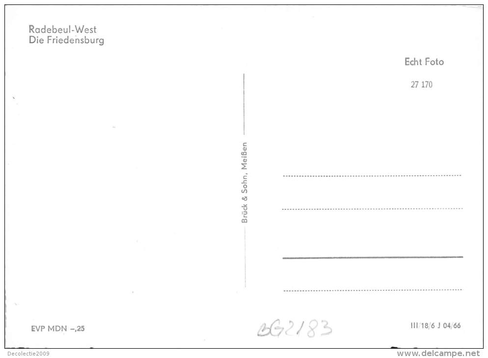 BG2183 Radebeul West Die Riedensburg  CPSM 14x9.5cm Germany - Radebeul