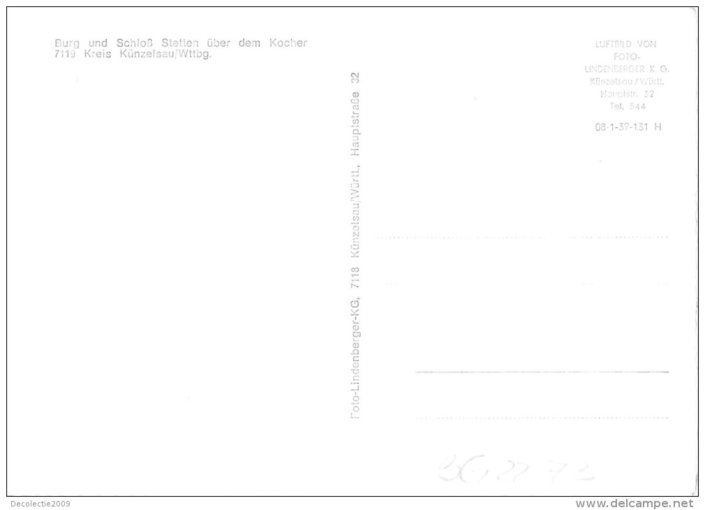 BG2273 Burg Und Schloss Stetten Kreis Kunzelsau Wittbg  CPSM 14x9.5cm Germany - Künzelsau