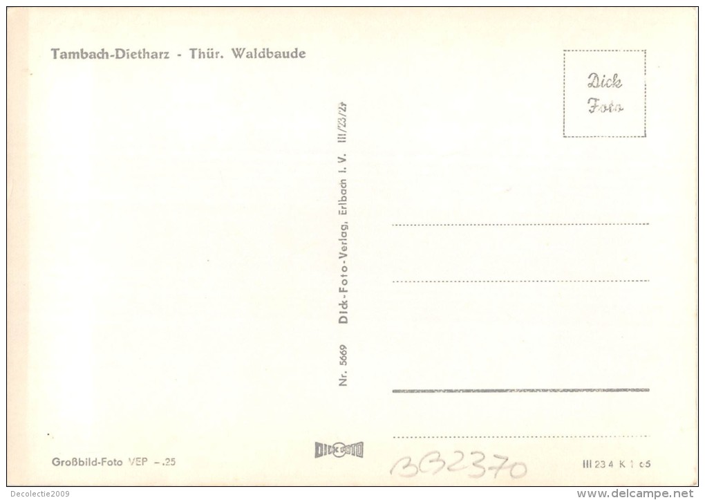 BG2370 Tambach Dietharz Thur Waldbaude  CPSM 14x9.5cm Germany - Tambach-Dietharz