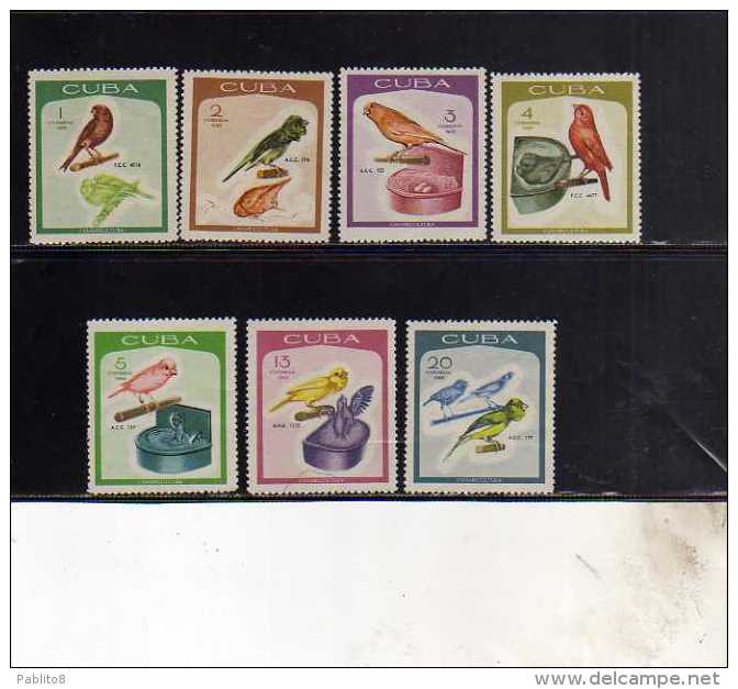 CUBA 1968 FAUNA BIRDS UCCELLI OISEAUX COMPLETE SET SERIE COMPLETA MNH - Neufs