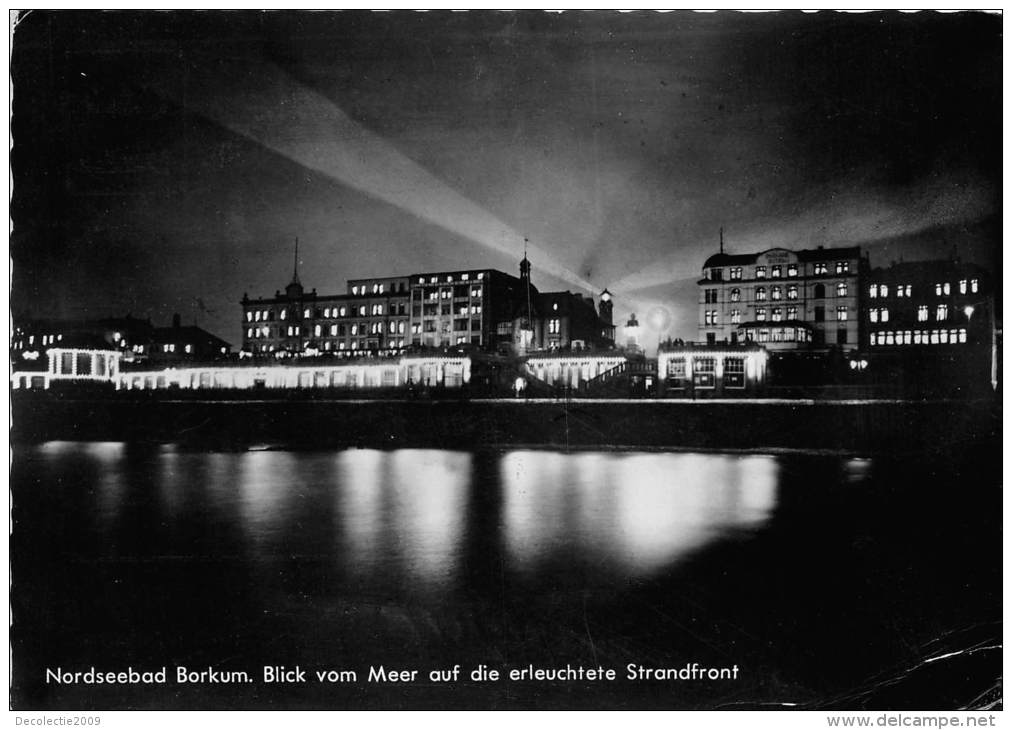 BG1100 Nordseebad Borkum Blick Vom Meer Auf Die Erleuchte  CPSM 14x9.5cm Germany - Borkum