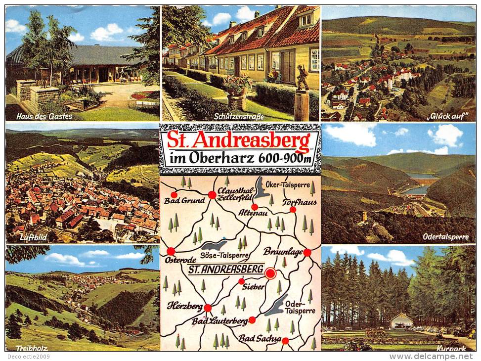 BG1379 St Andreasberg Im Oberharz Map   CPSM 14x9.5cm  Germany - St. Andreasberg