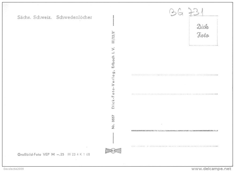 BG731 Sachs Schweiz Schwendenlocher  CPSM 14x9.5cm Germany - Bastei (sächs. Schweiz)
