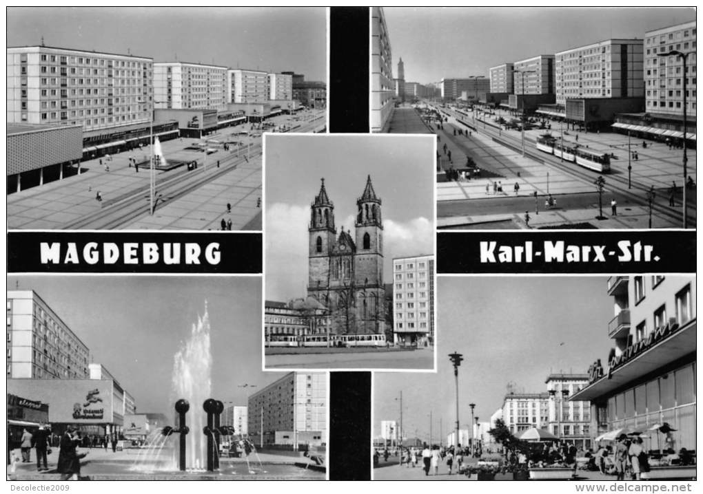 BG854 Magdeburg Karl Marx Str Tramway  CPSM 14x9.5cm Germany - Magdeburg