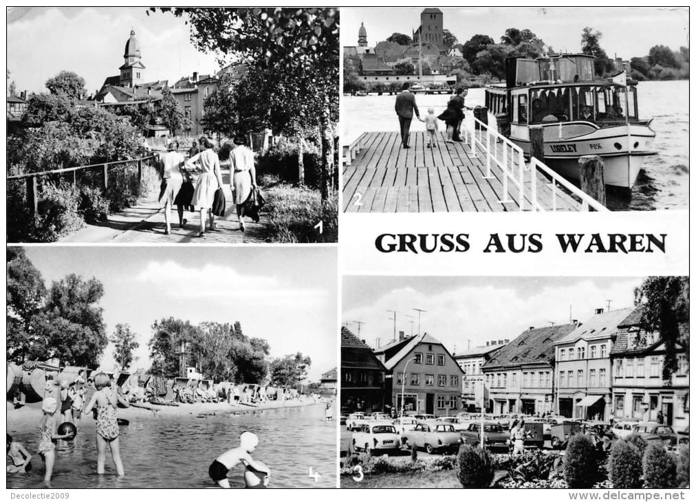 BG941 Gruss Aus Waren Ship Car Loreley  CPSM 14x9.5cm Germany - Waren (Mueritz)