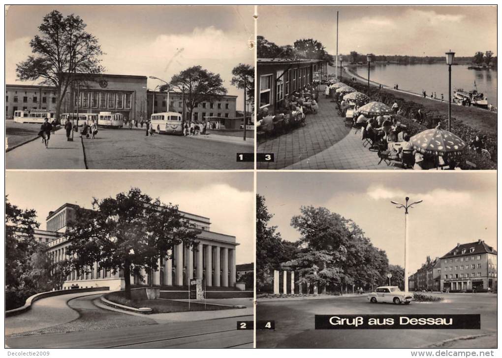 BG946 Tramway Bus Car Voiture Gruss Aus Dessau  CPSM 14x9.5cm Germany - Dessau