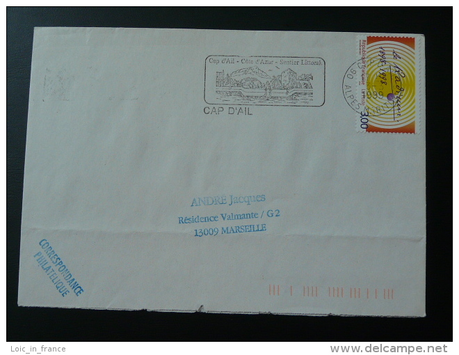 06 Alpes Maritimes Cap D'Ail 1999 - Flamme Sur Lettre Postmark On Cover - Oblitérations Mécaniques (flammes)