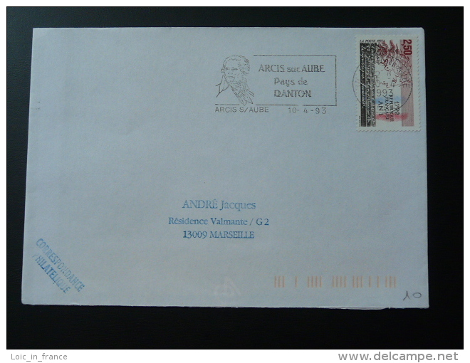 10 Aube Arcis Danton - Flamme Sur Lettre Postmark On Cover - Franse Revolutie