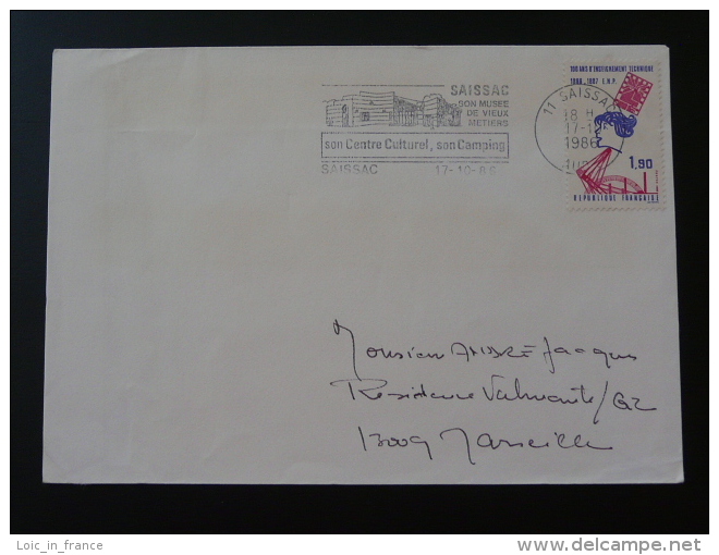 11 Aude Saissac Centre Culturel - Flamme Sur Lettre Postmark On Cover - Oblitérations Mécaniques (flammes)