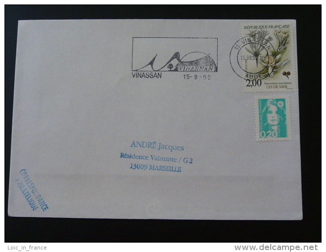 11 Aude Vinassan - Flamme Sur Lettre Postmark On Cover - Oblitérations Mécaniques (flammes)