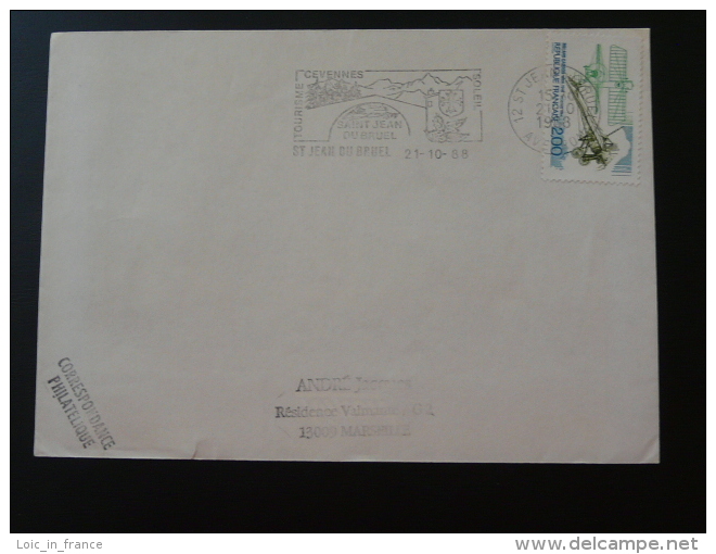 12 Aveyron St Jean Du Bruel Pont Bridge - Flamme Sur Lettre Postmark On Cover - Oblitérations Mécaniques (flammes)