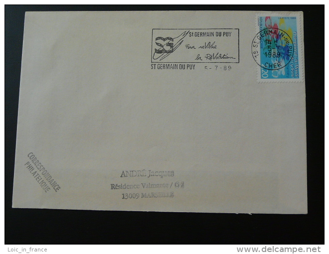 18 Cher St Germain Du Puy Révolution Franà&sect;aise - Flamme Sur Lettre Postmark On Cover - French Revolution