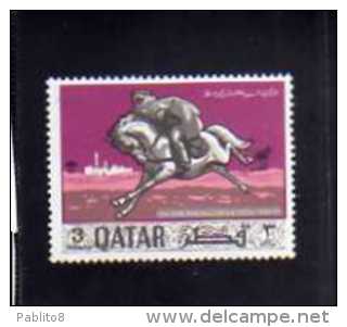 QATAR 1968 POSTA SERVICE HORSE 10TH ANNIVERSARY DECIMI ANNIVERSARIO SERVIZIO POSTALE CAVALLO USED USATO OBLITERE' - Qatar