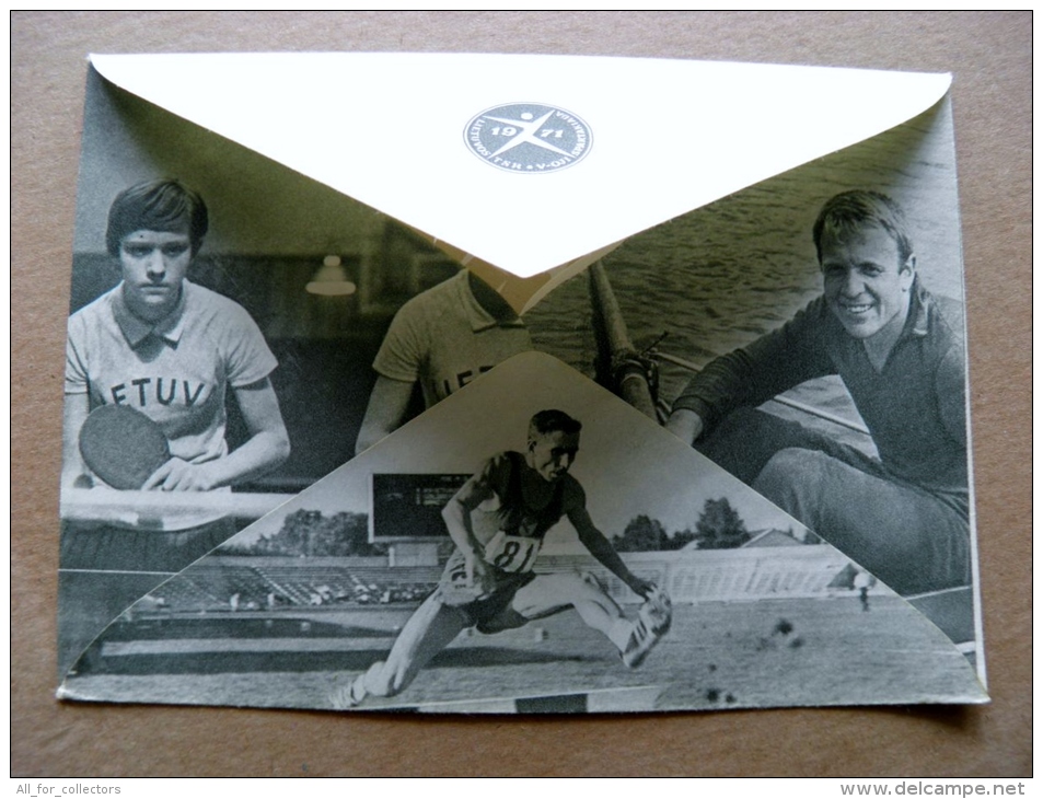 2 Scans, Cover From Lithuania, USSR Occupation Period, Sport Basketball Rowing Table Tennis 1970 - Altri & Non Classificati